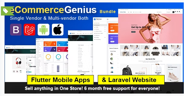 eCommerceGenius Bundle - Advanced Multi Vendor Online Store and Mobile App